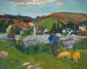El porquerizo Bretaña Postimpresionismo Primitivismo Paul Gauguin Pinturas al óleo
